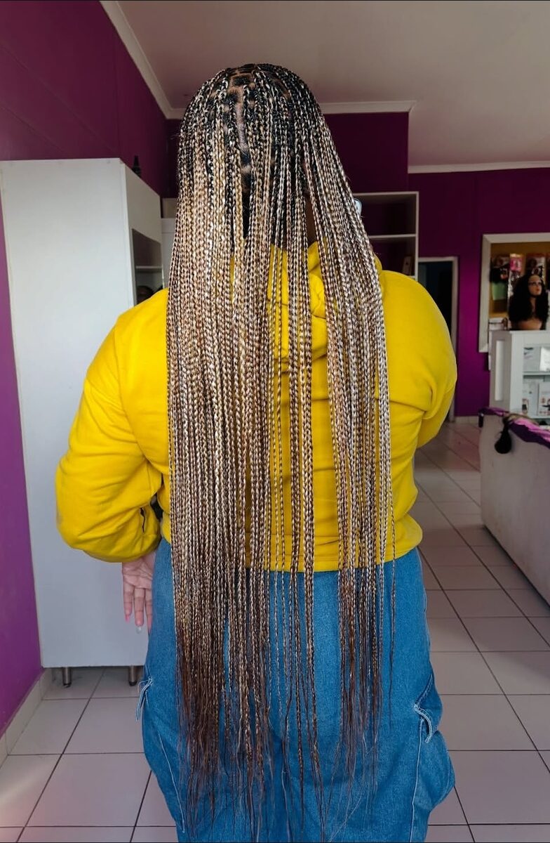Long blonde ombre braids