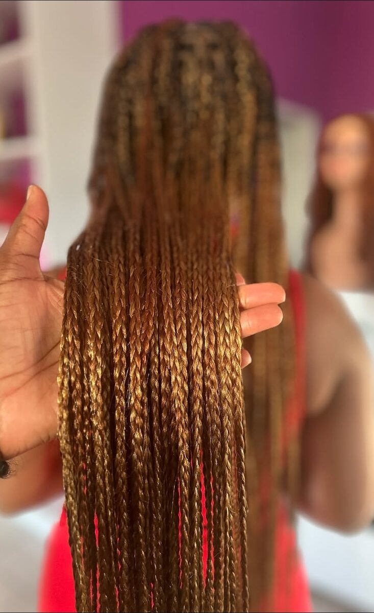 Close-up of golden braid