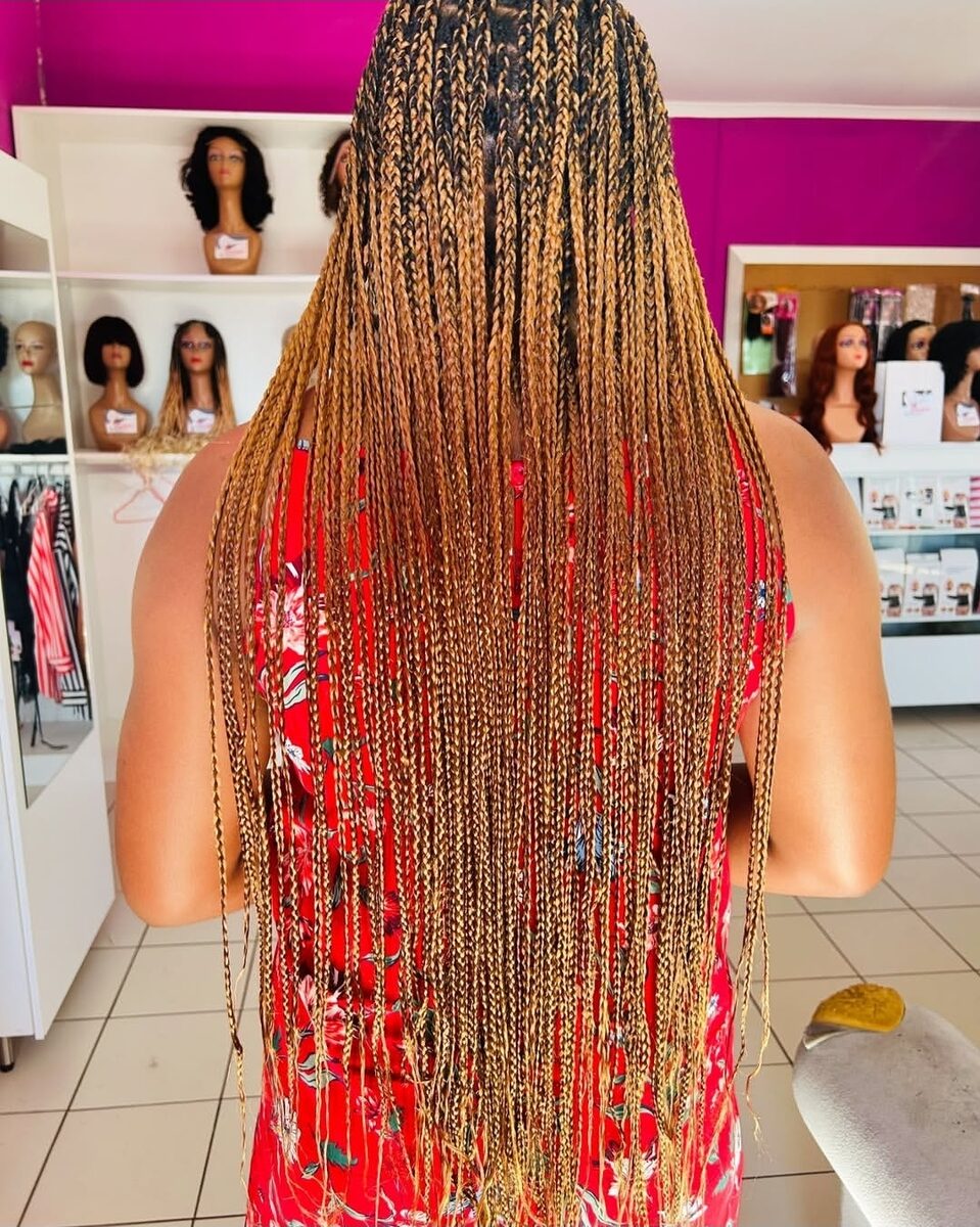 Golden blonde braids