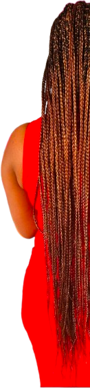 Total Look By Olivia client wearing long knotless braids