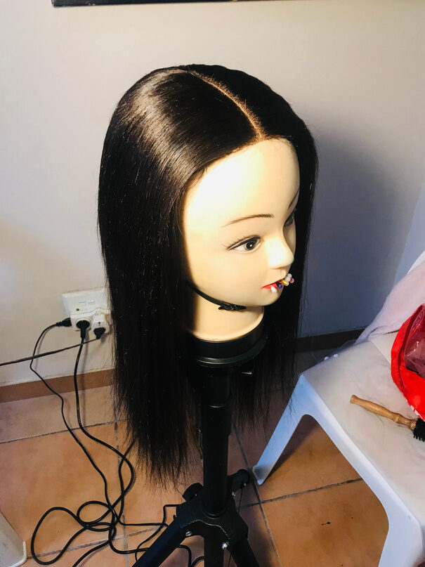 Wig being prepared